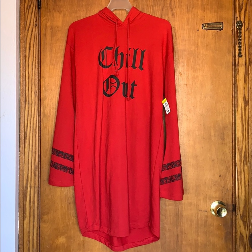 Red Chill out hooded Dress